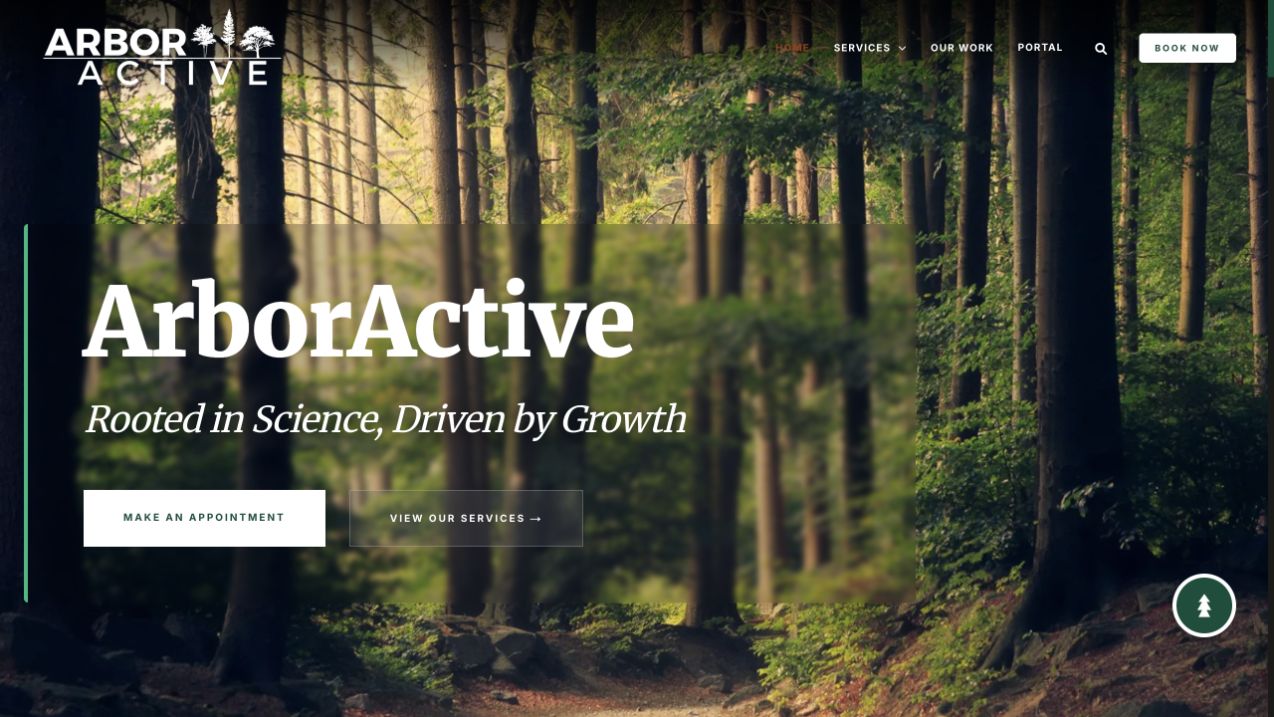 ArborActive desktop website homepage